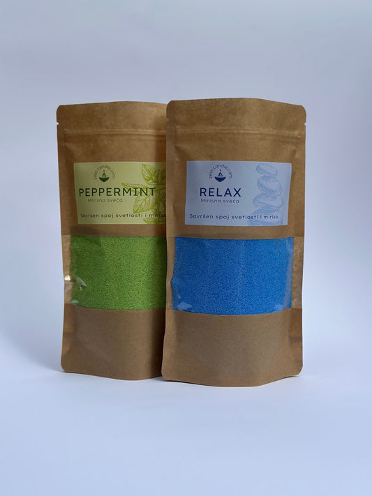 pepermint i relax mirisi peščane sveće u prodaji