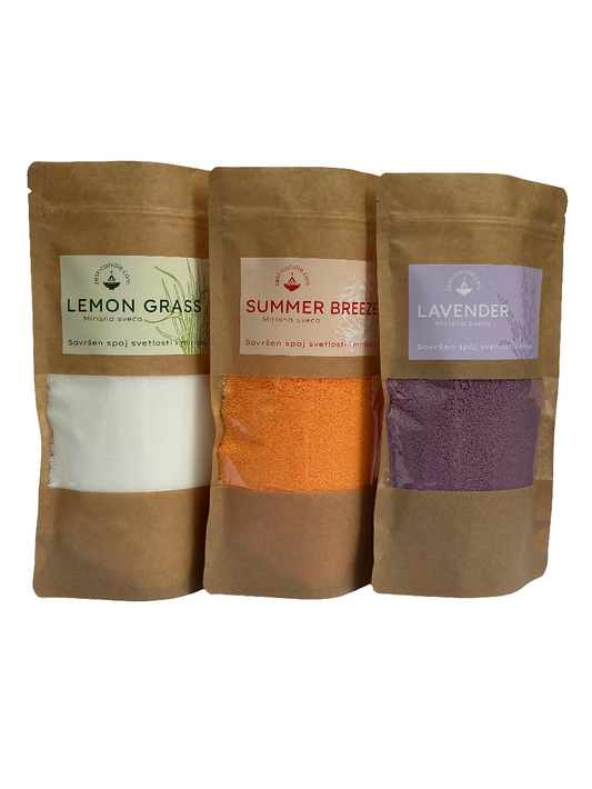 mirisna peščana sveća lavanda, limuska trava online u prodaji