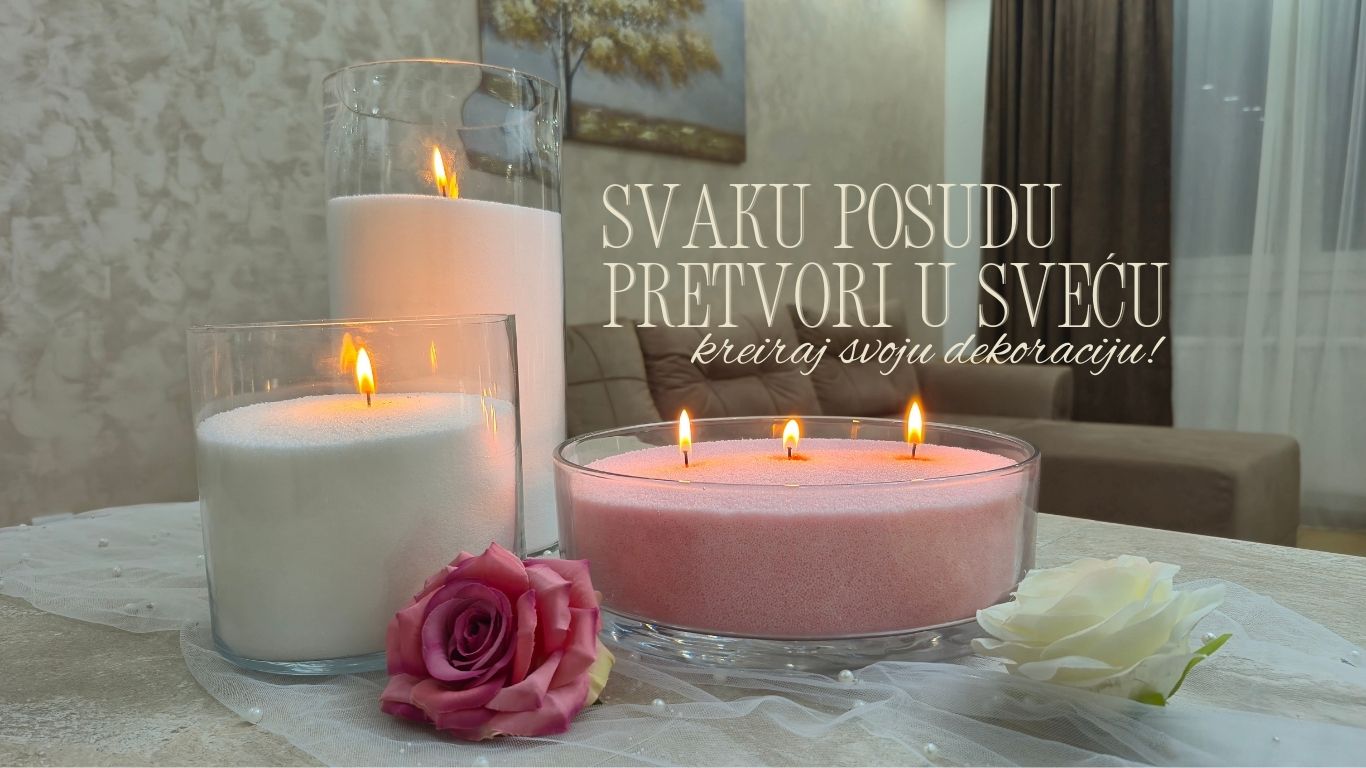 Peščane sveće za dekoraciju doma i stvaranje prijatne atmosfere.