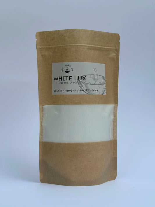 Bela peščana sveća bez boje i mirisa 600g