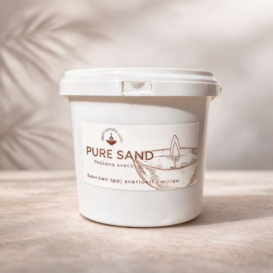 Krem boje peščana sveća za kuću i proslave.